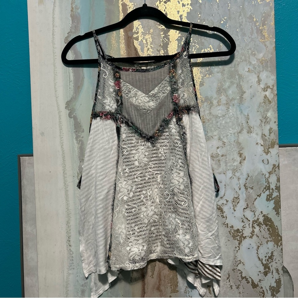 Gimmicks by BKE Lace and Striped Camisole sz small